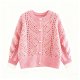 Pink Lace Knit Cardigan with Pearl Buttons