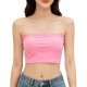 Pink Strapless Bandeau Crop Top